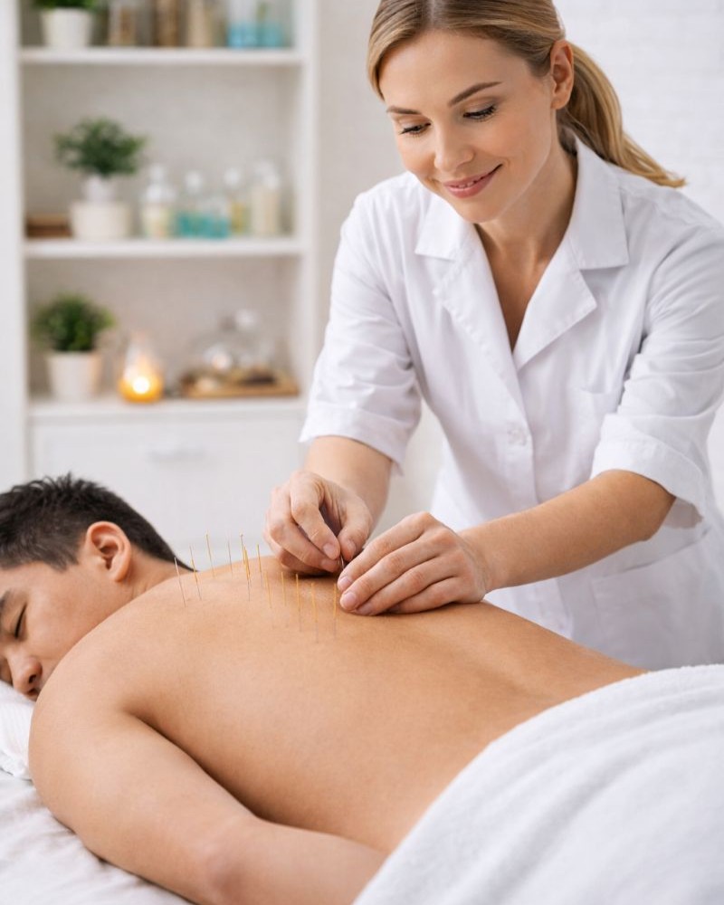 Licensed acupuncturist providing treatment at Wongu Health Center in Las Vegas
