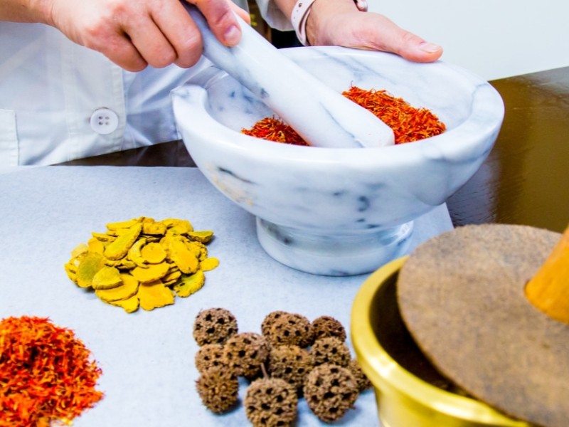 Chinese herbal medicine dispensary at Wongu Health Center